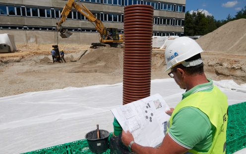 Pipelife-Baustelle bei Airbus in Manching am 17.06.19 © Volker Lannert