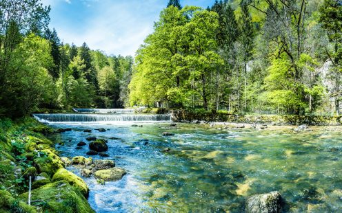 Areuse, river in the NeuchÃ¢tel Jura, Switzerland, Panorama